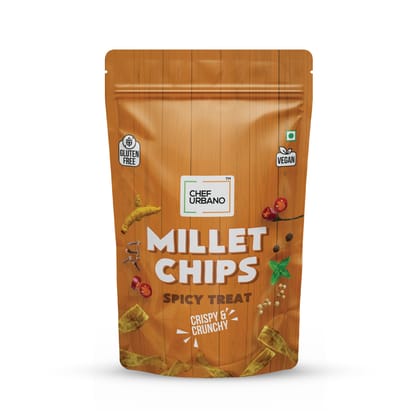 Chef Urbano Millet Chips Spicy Treat 85g-Pack of 1