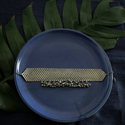 Silver Studded Choker Necklace