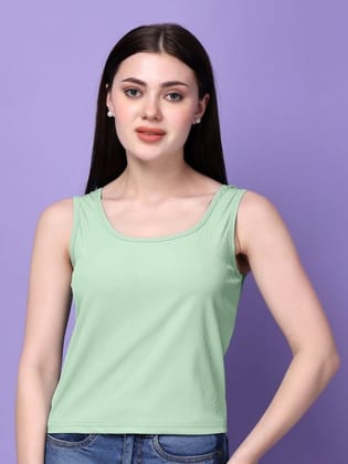 Scoop Neck Solid Cotton Top