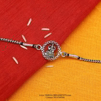 925 sterling silver handmade God design Rakhi Bracelet, amazing stylish gift for Rakshabandhan rk73
