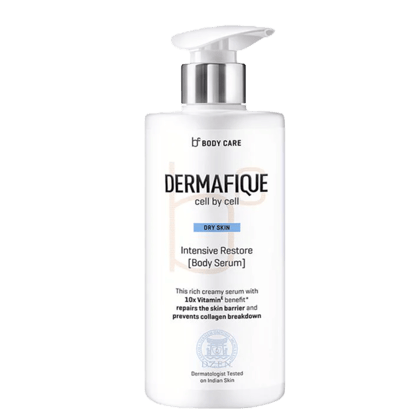 Dermafique Intensive Restore Body Serum, Body Lotion for Dry Skin, 10x Vitamin E, Deeply hydrates and moisturizes, Repairs Skin Barrier, Dermatologist Tested (300 ml)