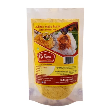 Andhra Dhal Rice Powder | Instant Rice Mix | Healthy Rice Dhal Powder | 100 g Pack  by NaNee's Foods
