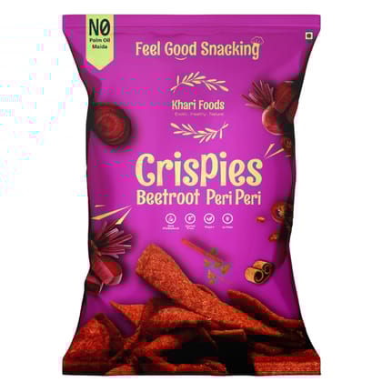 Beetroot Crispies 50g - Peri Peri Flavour, No Palm Oil-Pack 4