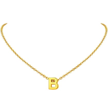 Initial Alphabet Gold Letter A Necklace Pendant Chain-B