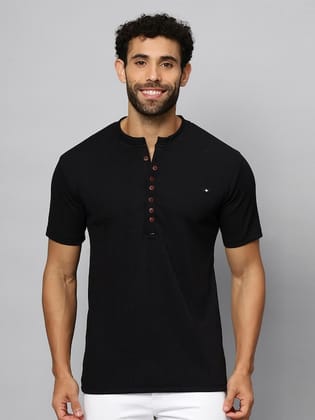 Henley Neck Cotton T-shirt