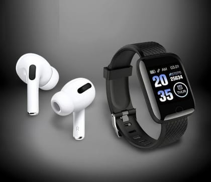 Bluetooth Wireless Earbuds & Smart Watch (Pack Of 2)-1