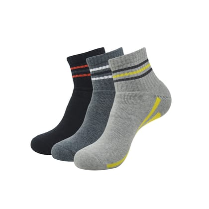 Balenzia High Ankle Socks for Men  (Pack of 3 Pairs/1U)- Sports Socks-Stretchable from 25 cm to 33 cm / 3 N