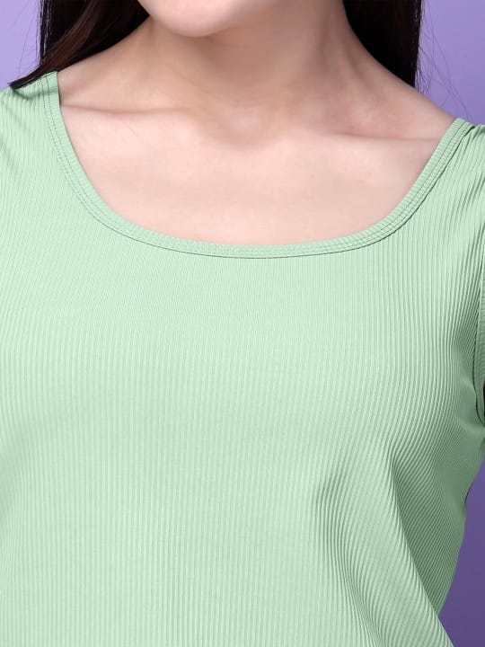 Round Neck Sleeveless Solid Cotton Top