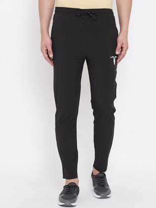 Men Black Solid Slim-Fit Track Pants