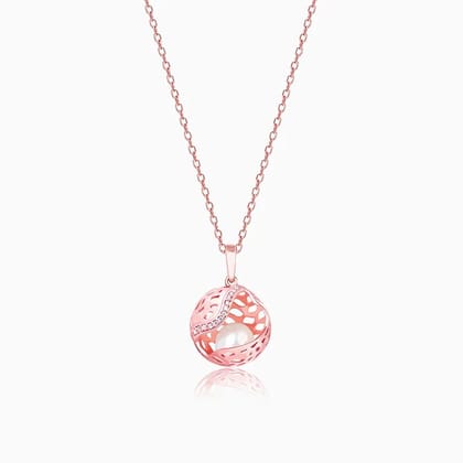 Rose Gold Warm Embrace Pendant With Link Chain