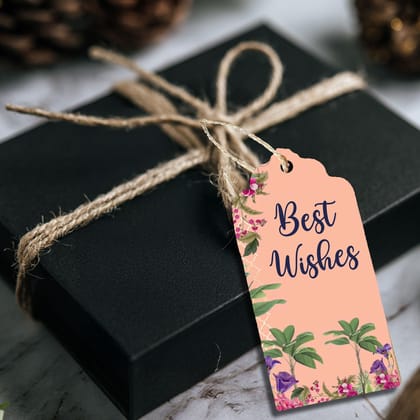 Premium Personalised Gift Tags - Peach Garden - Set of 15-Happy Diwali