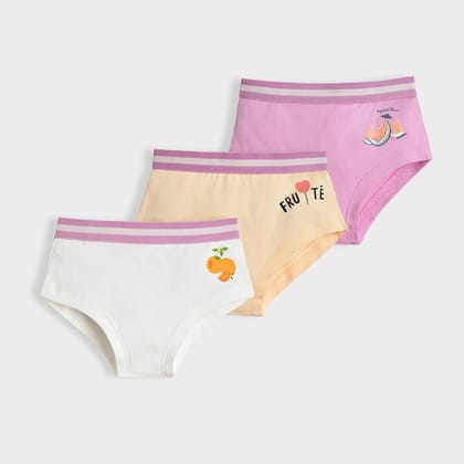 Fruits Tropical Rib Multicolor Panty Pack of 3-12-18 M / Multicolor