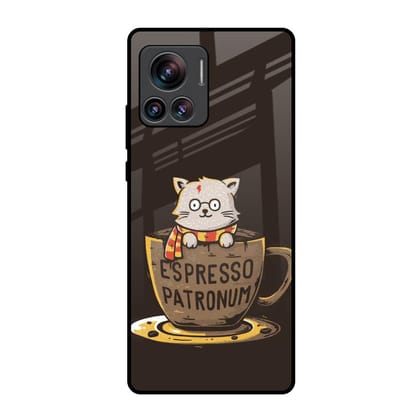 Tea With Kitty Glass Case For Motorola Edge 30 Ultra