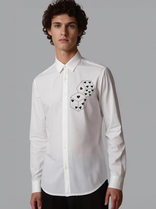 White Conversational Printed Party Shirt-WHITE / S