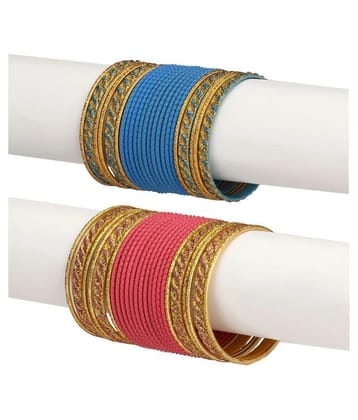 AFAST Colorful Combo Of 2 Metal Bangle Set, For Party And Daily Use, 24 Bangle Each Color - None