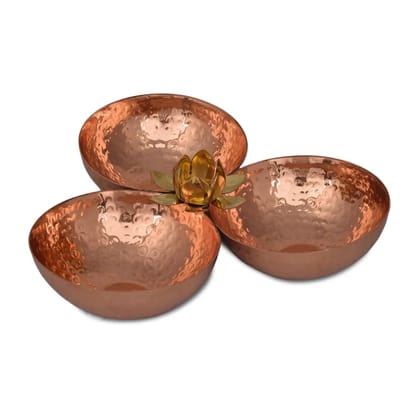 Crockery Wala And Company Pure Copper Hammered Mukhwas Tray