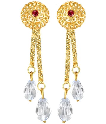 Vighnaharta Golden Drop Earrings ( Pack of 1 ) - Golden
