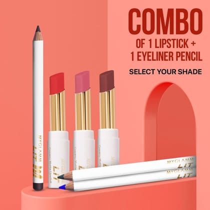 LIT Creamy Matte Lipstick + LIT Matte Eyeliner Pencil