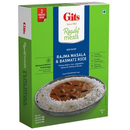Gits READY MEALS BASMATI RICE & RAJMA MASALA  375 GM