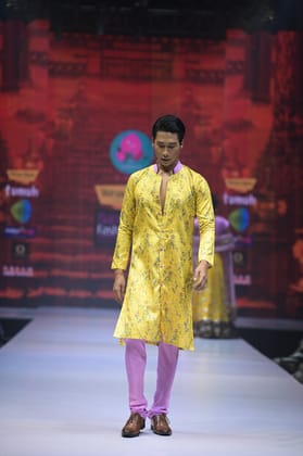 Custom Printed Men's Kurta-M