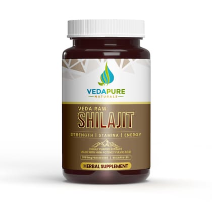 VEDAPURE NATURALS Raw Shilajit for Strength & General Health-60 Capsules