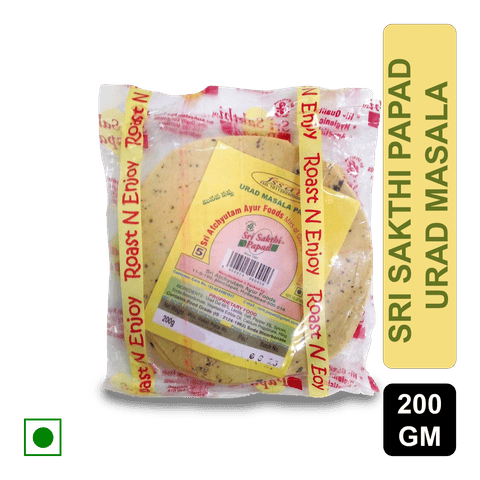 Sri Sakthi Urad Masala Papad, 200 gm Pouch