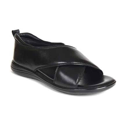 Men's Pure Leather Black Sandals-7