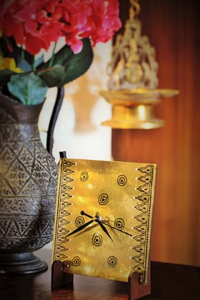 Ethinichic Hand painted Henna table clock 1