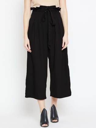 Women Relaxed Loose Fit Pleated Culottes Trousers