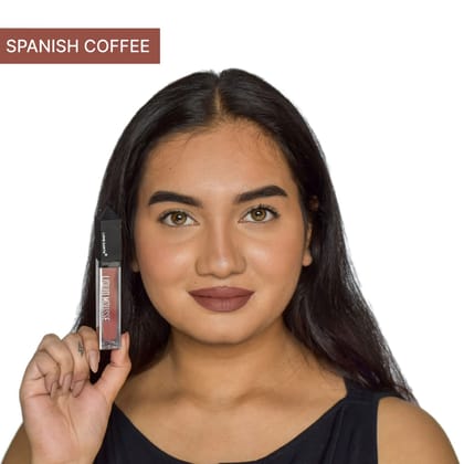 Love Earth Liquid Mousse Lipstick  - Spanish Coffee Matte Finish | Lightweight, Non-Sticky, Non-Drying,Transferproof, Waterproof | Lasts Up to 12 hours with Vitamin E and Jojoba Oil - 6ml