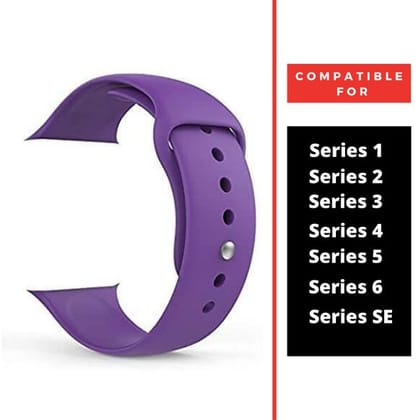 Purple Plain Silicone Strap For Watch Series Ultra 2 (42mm/44mm/45mm/46mm/49mm)