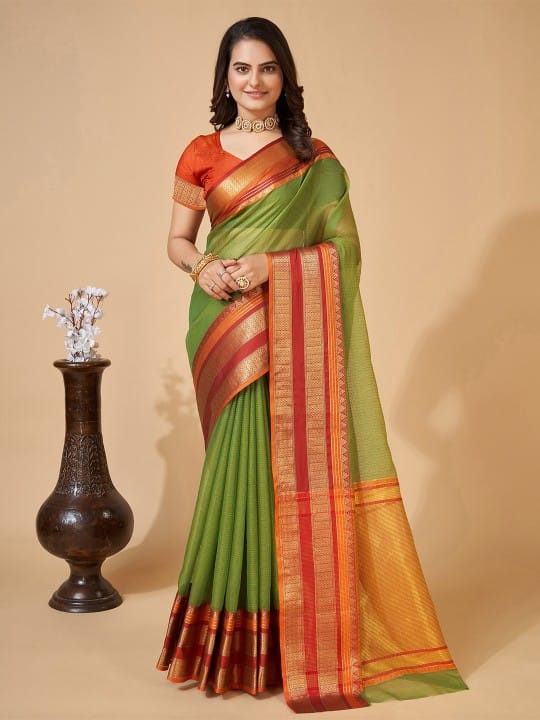 Woven Design Border Zari Kanjeevaram Saree