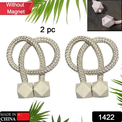 1422 Home Plastic Curtain Tiebacks, Straps, Buckle, Clips Rope Straps Window Curtain Bracket Decoration, Pearl Decorative Rope Holdback Holder for Window (2 Pc) (WithOut Magnet Buckle)