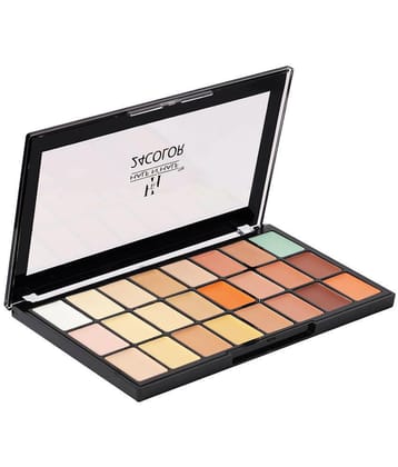 Half N Half Full Cover Concealer Palette, Makeup Pressed Powder, 02 Light Medium (20.5g)