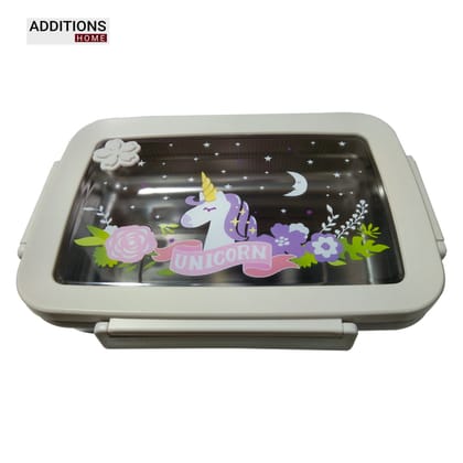Unicorn Stainless Steel Insulated  Lunch Box , 600ML-600 ML / Grey