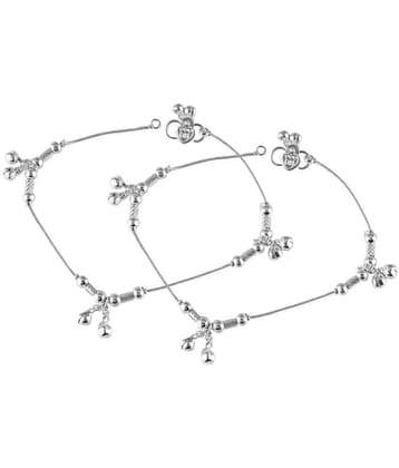 Vighnaharta - Silver Anklets ( Pack of 1 ) - Silver