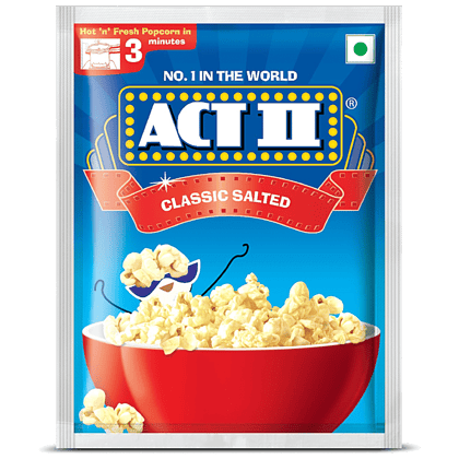 Act II Instant Popcorn - Classic Salted, Snacks, 30 G Pouch