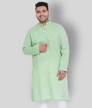 Hangup - Green Linen Mens Kurta ( ) - None
