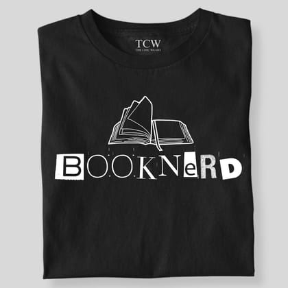 BOOK NERD  FUNNY FONT-Black / S