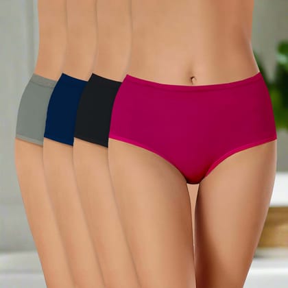 Bamboo Underwear Brief for Women - Pack of 4-XXXL / Black | Dark Grey | Navy Blue | Maroon