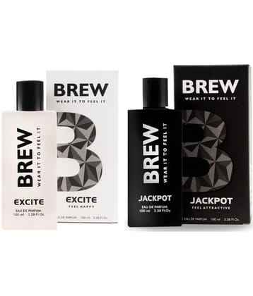 Brew - EXCITE AND JACKPOT Eau De Parfum (EDP) For Unisex 200 ML ( Pack of 2 )