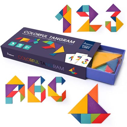 Tangram Blocks Puzzle Block with Cards for Kids