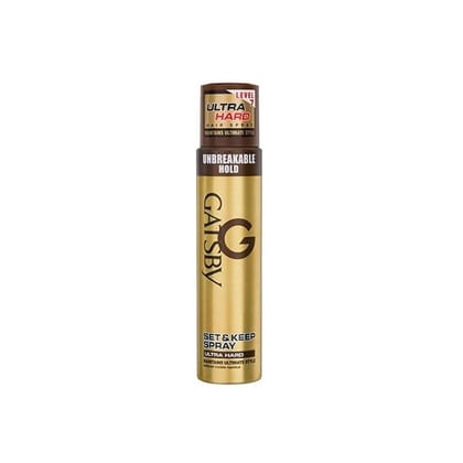 Gatsby Set  Keep Styling Hair Spray  Ultra Hard Quick Drying Long Lasting  Natural Shine Non Sticky  Easy Wash Off Made In Indonesia Golden Citrus 250 Ml