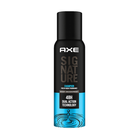 Axe Signature Champion Body Spray Deodorant - Fresh Aqua Fragrance, No Gas, For Men, 154 ml Can