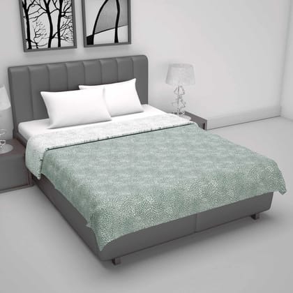 Green Floral Fantasy All Season Microfiber Double Bed Dohar-Double / Cement / HRTL3007