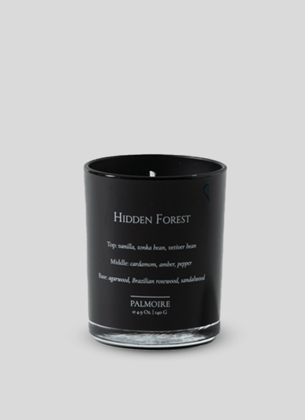 Hidden Forest Soy Wax Candle with Fortune Stone-Black / Small