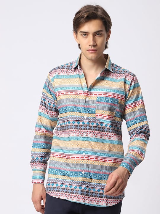 Classic Geometric Printed Casual Shirt