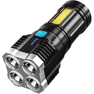Rechargeable LED Torch, Portable Flashlight with 50 Yards Beam Distance, Lithium-ion Battery