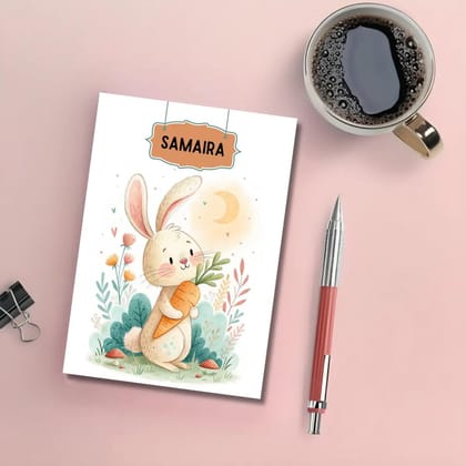 Personalised Notebook - A5 size - Bunny Charm-Soft Cover