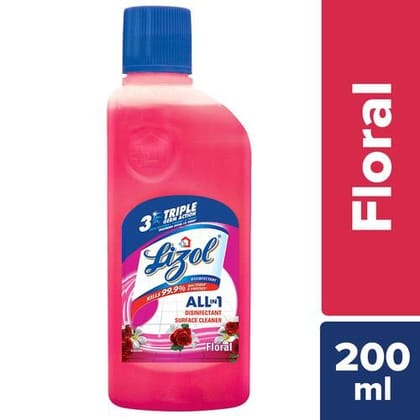 Lizol Disinfectant Surface & Floor Cleaner Liquid - Floral, 200 ml
